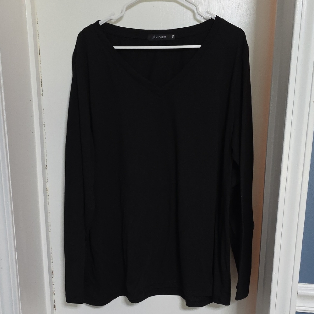 Automet Womens Long Sleeve V Neck Top